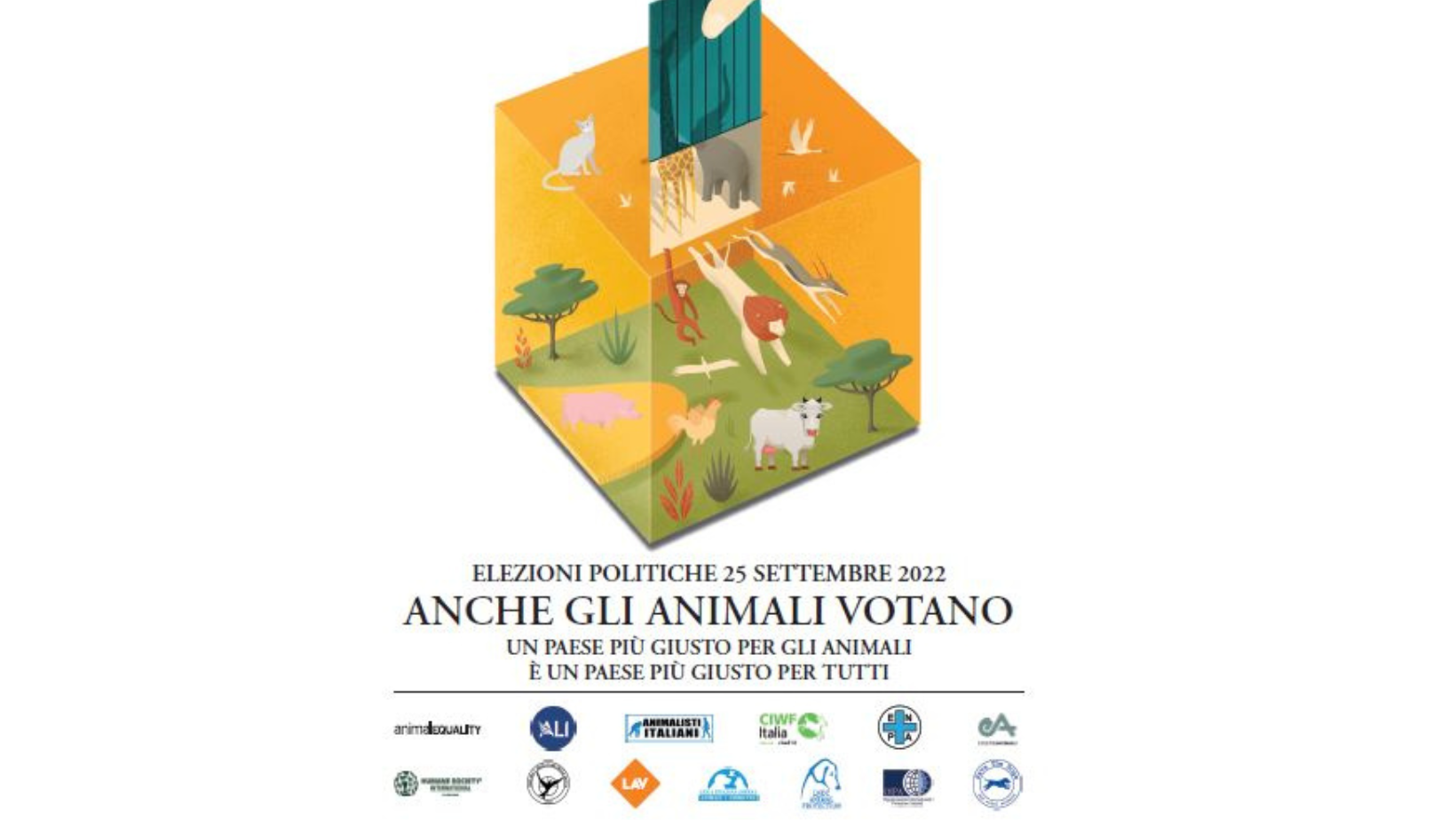 ELEZIONI POLITICHE 2022, LE ASSOCIAZIONI ANIMALISTE PRESENTANO IL MANIFESTO “ANCHE GLI ANIMALI VOTANO”, SEI PUNTI PER UN PAESE PIÙ GIUSTO PER GLI ANIMALI.